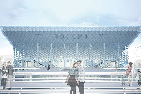 Fog Cinemaは老朽化されている現プーシキン劇場に霧を発生させるスキンシステムを合わせることで劇場と周りの公園に幻想的な空間を発生するデザイン案。