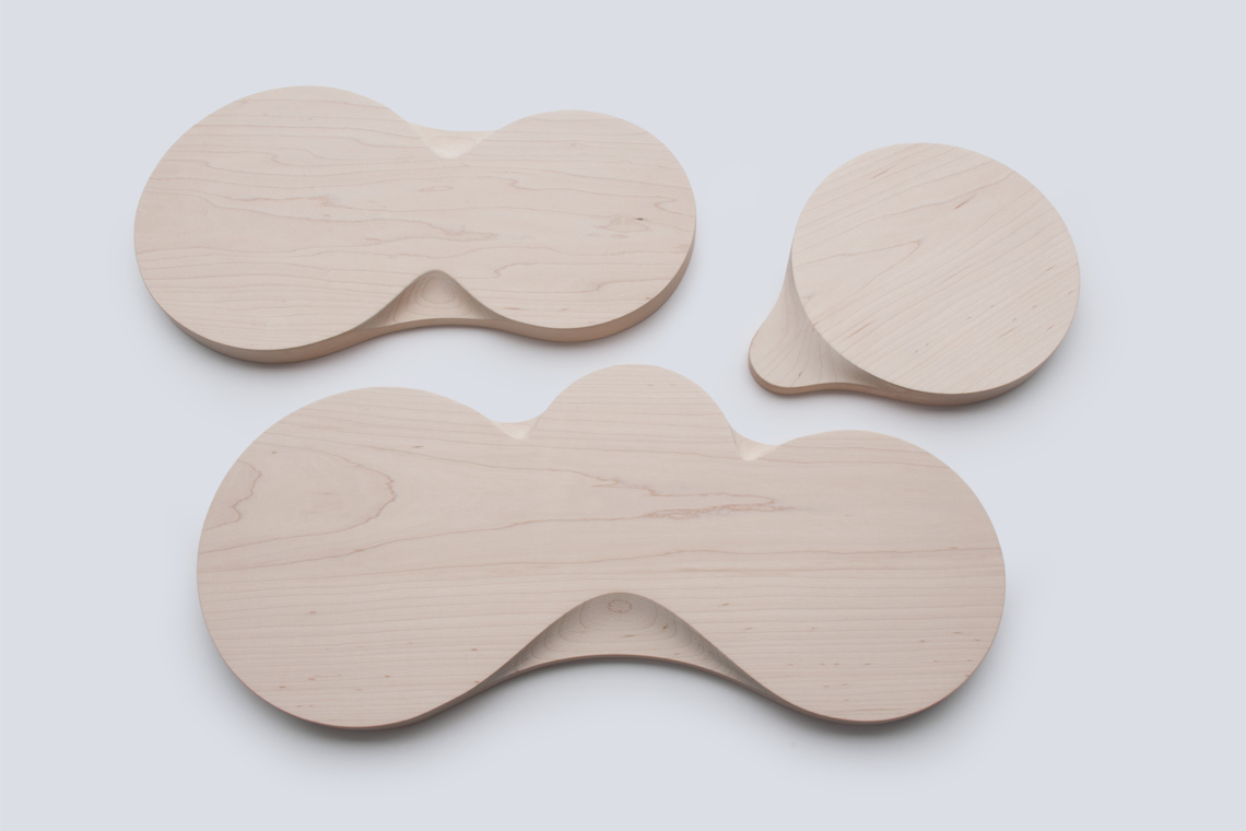 Loops cutting board and tray collection in hardwood solid maple