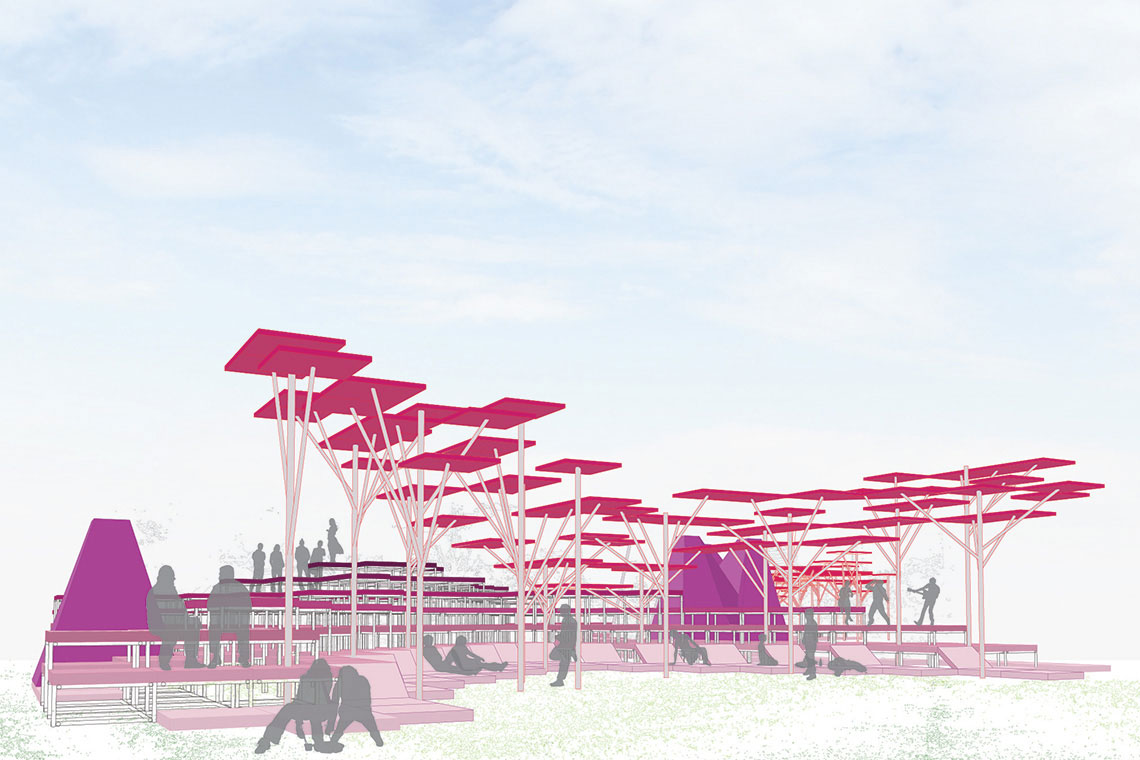 Roskilde Festival Installation Proposal tiered pallet landscape and lounge beds