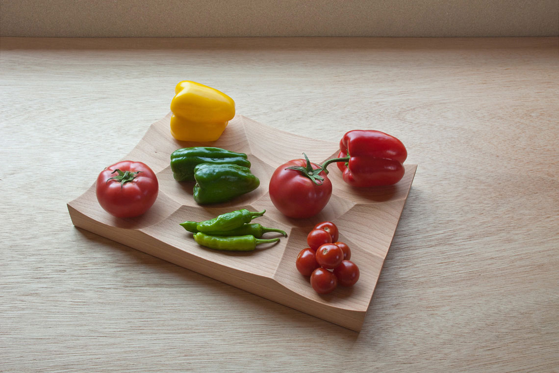 Storm Tray are made in a variety of hardwoods, large beech wood tray with vegetables
