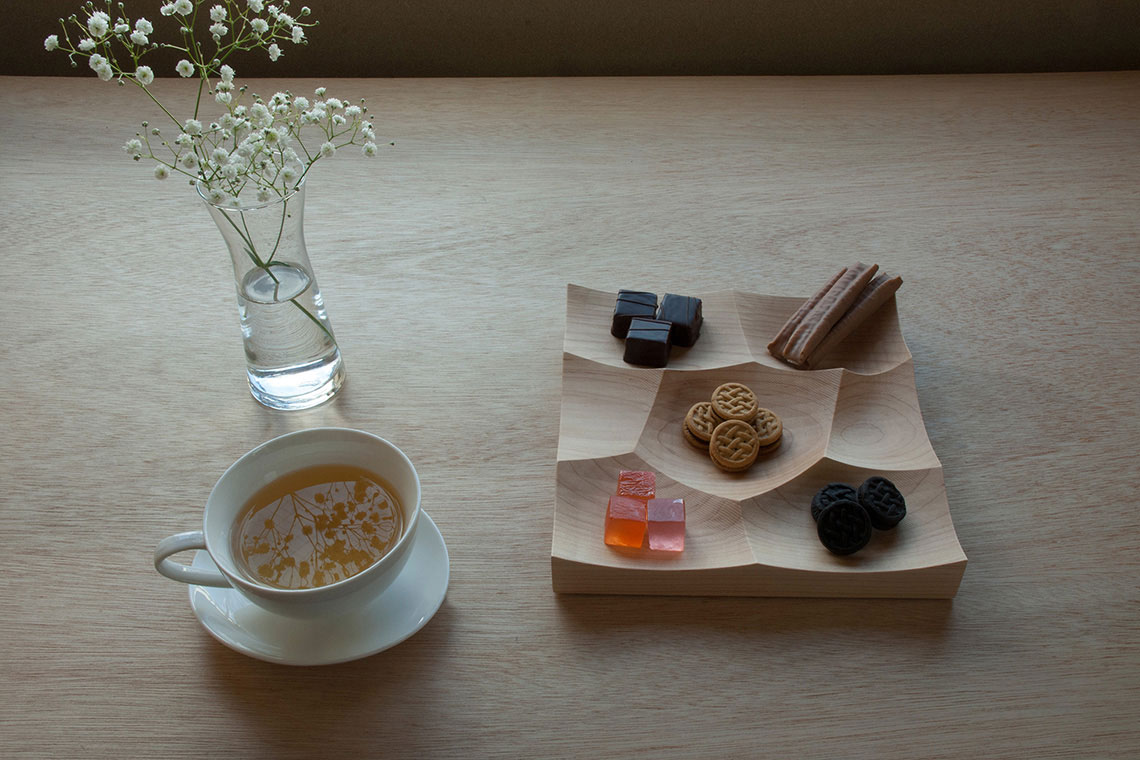 Small Storm Tray made from solid wood is a versatile storage and display solution and could be used to display sweets