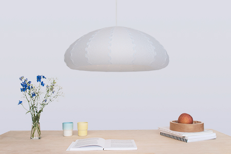 Light and bright Puff pendant lamp provides a soft glowing light creating a pleasant atmosphere.