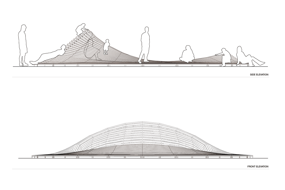 Crater Lake立面図。