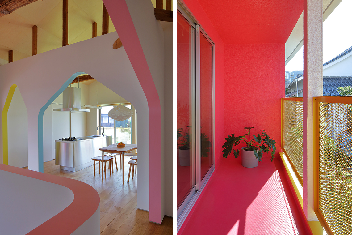 24d-studio 2nd floor magenta colored north balcony