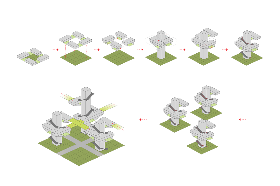 Hybrid Forest proposal conceptual diagram drawing