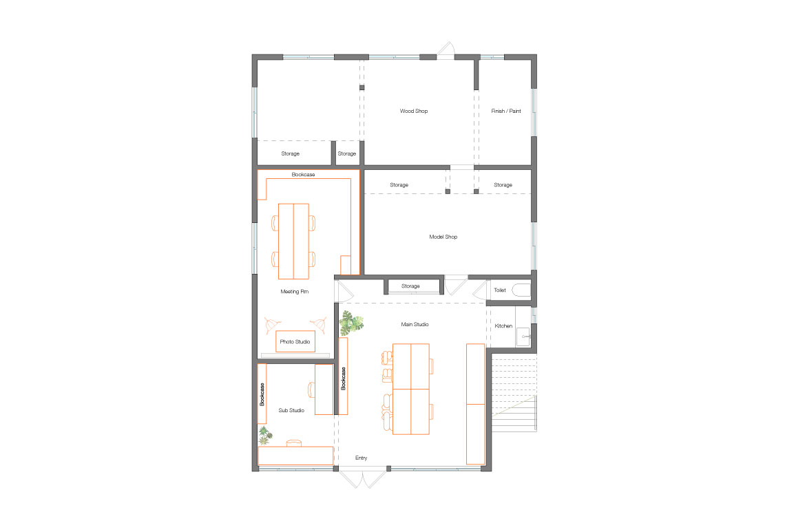 Kobe Studio Floor Plan Drawing.