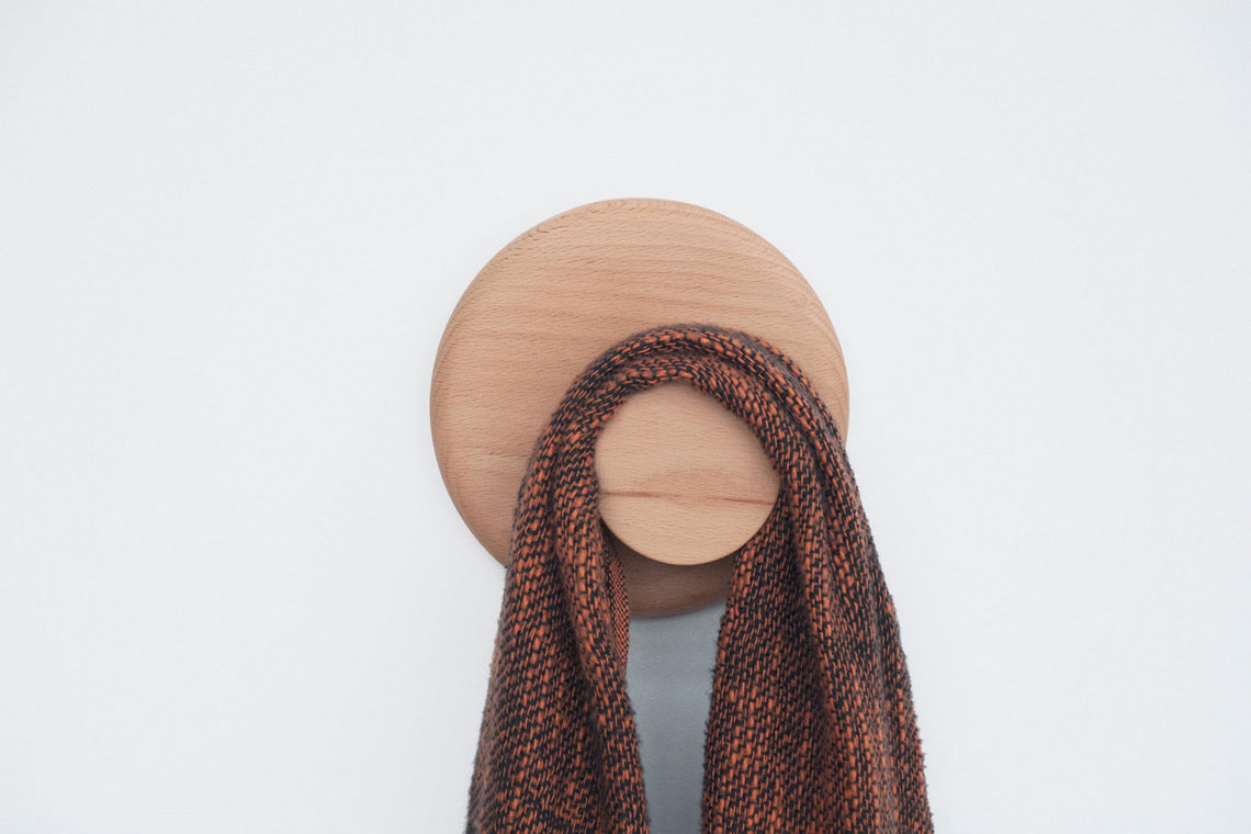 Orbit small round wood  wall hook