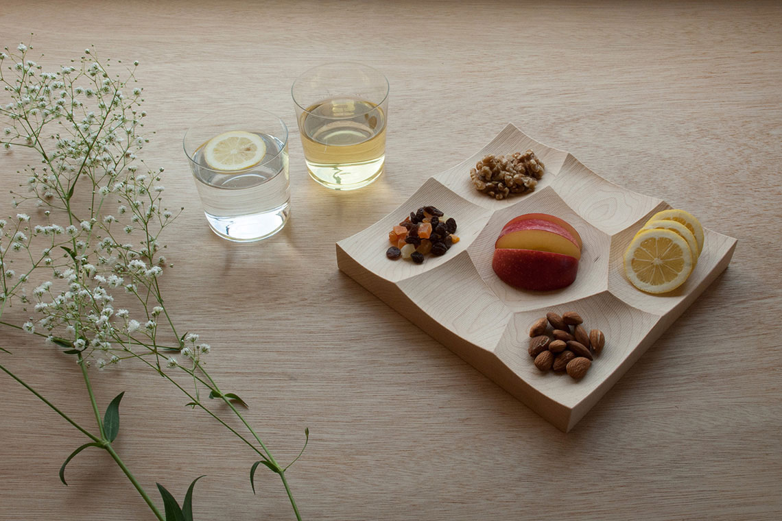 Small Storm Tray made from solid wood is a versatile storage and display solution and could be used to store fruits and nuts